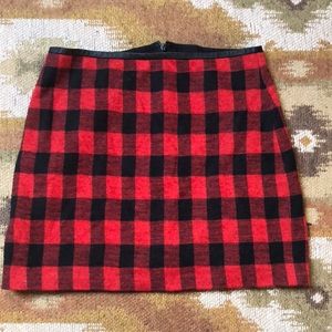 Checkered wool Madewell mini skirt